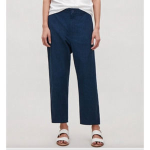 COS Collection Of Style Dark Blue Chambray 100% Cotton Denim Pants Women's 4